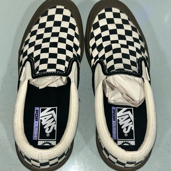 Vans Checkerboard BMX Slip-On Shoe - Black/Dark Gum Size 8 - Picture 2 of 6